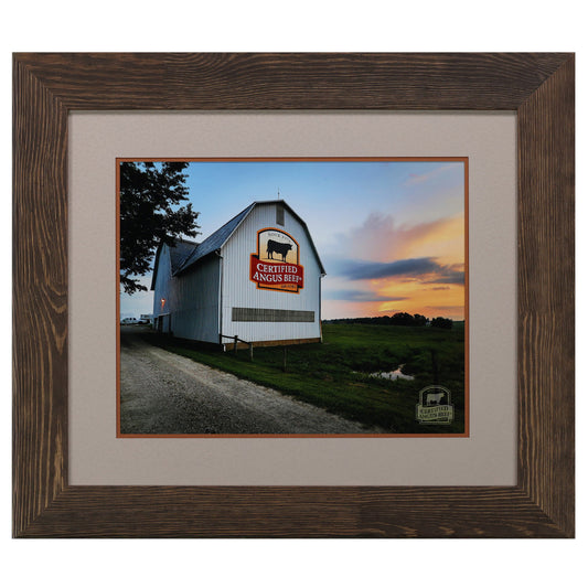 White Barn Framed Print